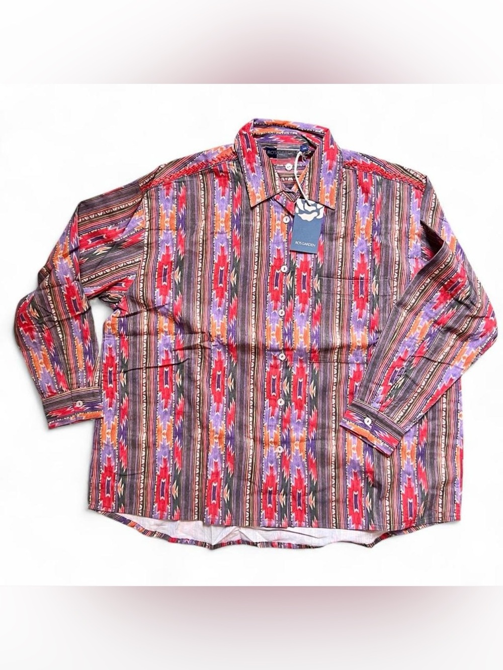 Loose Fit 100% Cotton Multicoloured Button Up Shirt Size XS NWT